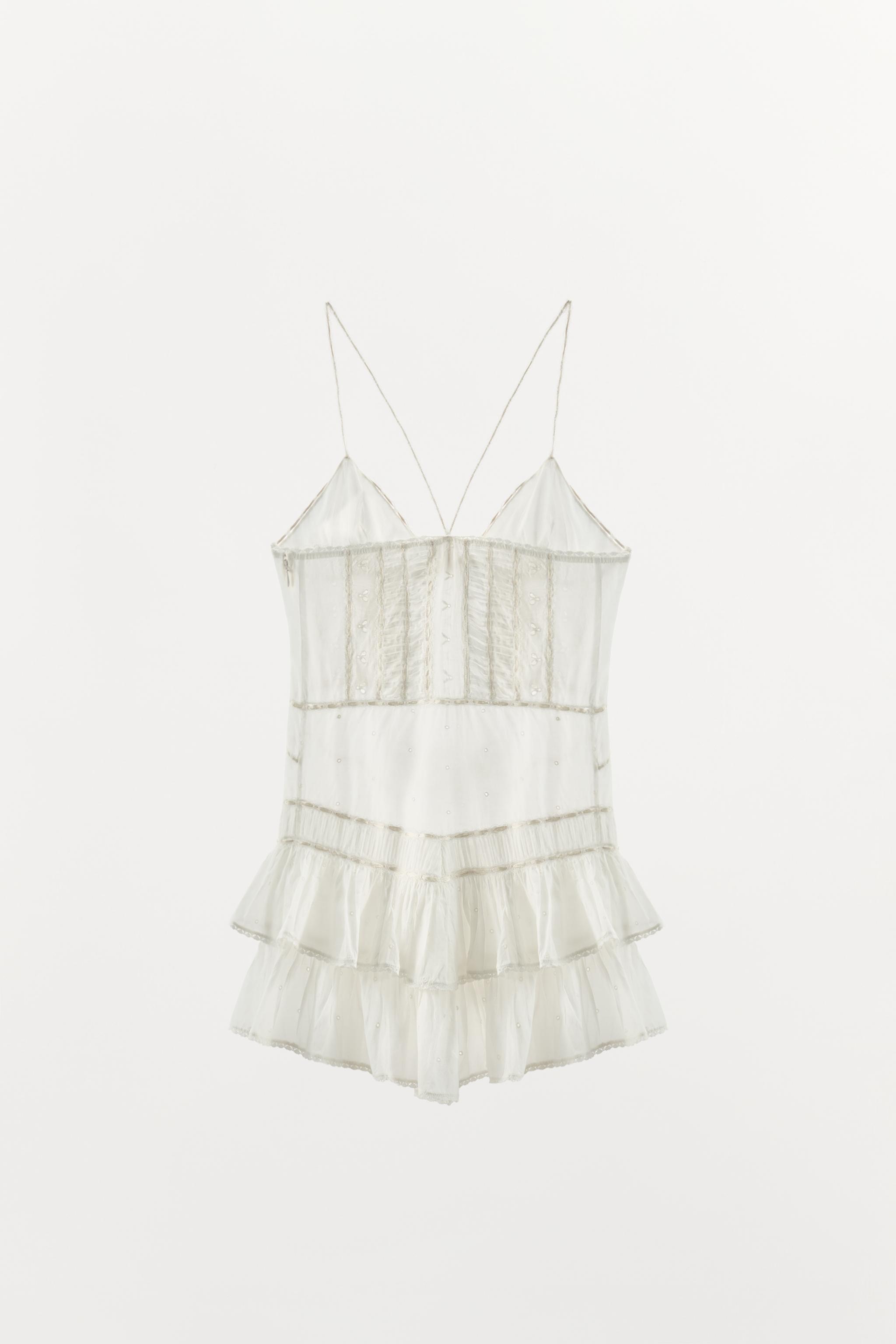 SHORT TIED RUFFLED DRESS